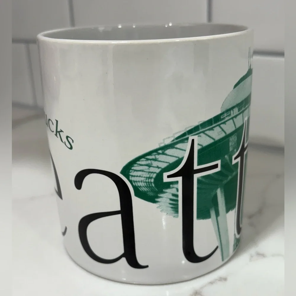 Starbucks 1994 Seattle City‎ Mug Green Space Needle Thailand Vintage Rare